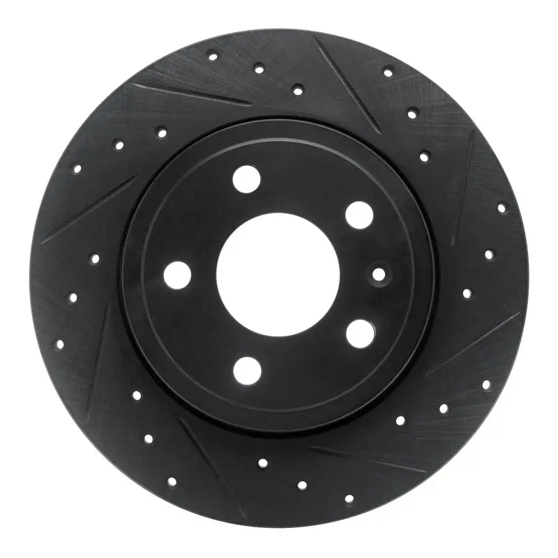 R1 00-09 Audi A4 (Usa/Canada) Rear Right Drilled & Slotted Black Brake Rotor 1