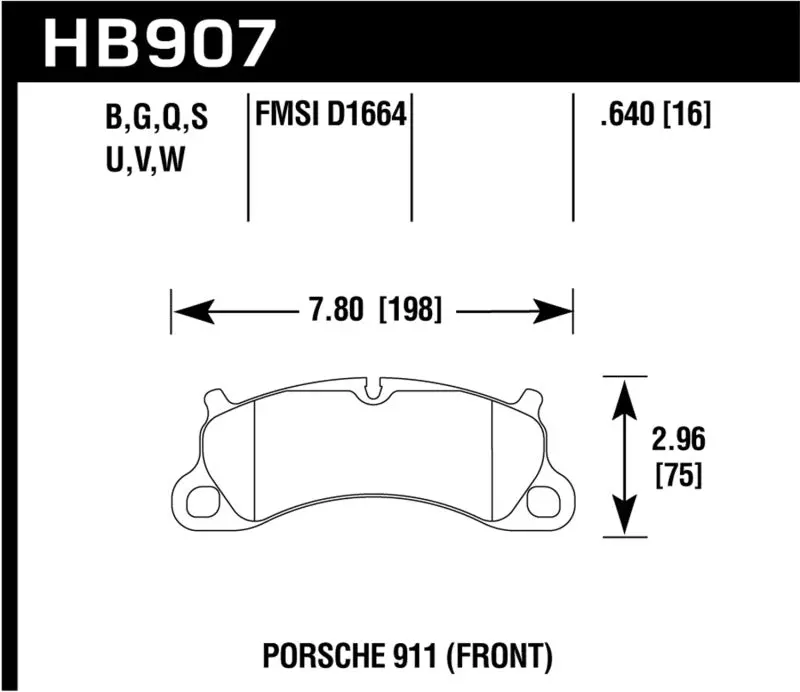 Hawk 12-16 Porsche 911 Carrera S Hp+ Front Brake Pads 2