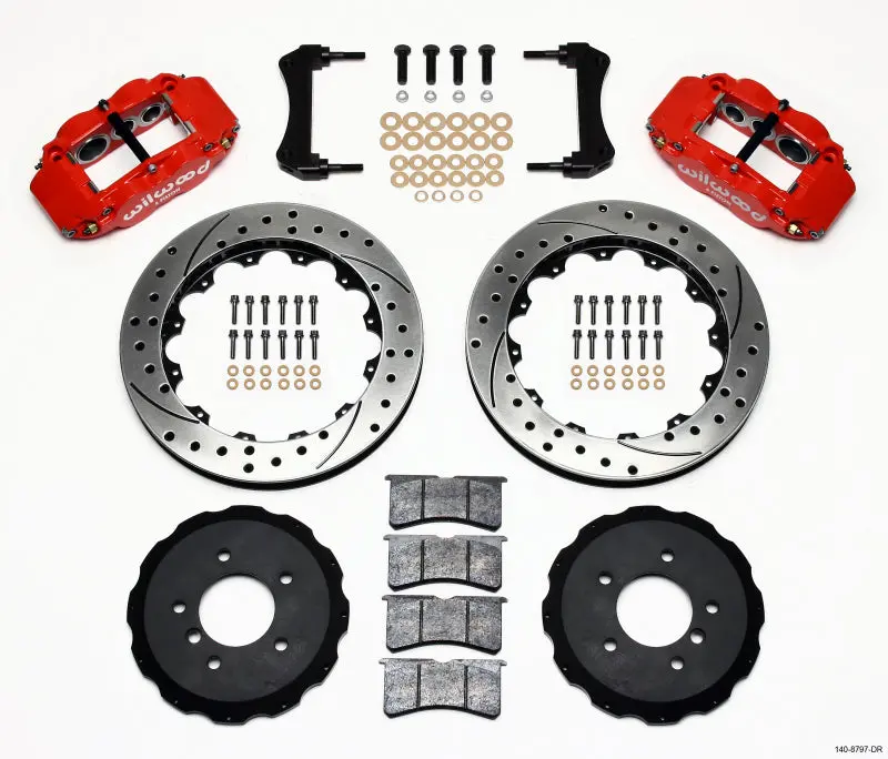 Wilwood Narrow Superlite 6R Front Hat Kit 13.06In Drilled Red E36 Bmw M3 1