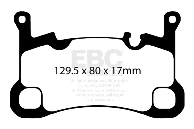 Ebc 2018+ Porsche Cayenne (3Rd Gen) 3.0L Turbo Yellowstuff Rear Brake Pads 2