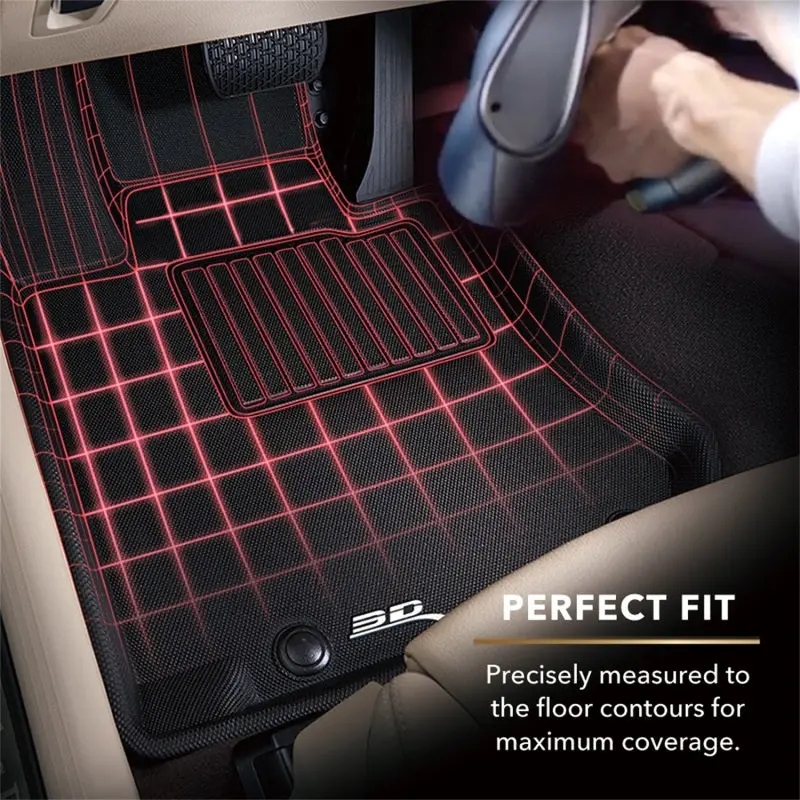 3D Maxpider 20-22 Tesla Model 3 Kagu 1St & 2Nd Row Floormats - Black 1