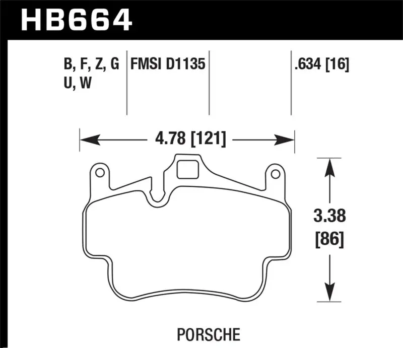 Hawk 06-14 Porsche Cayman Rear Hp+ Brake Pads 2