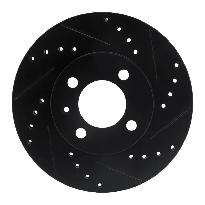 R1 86-08 Volkswagen Derby (Mexico) Front Right Drilled & Slotted Black Brake Rotor 1