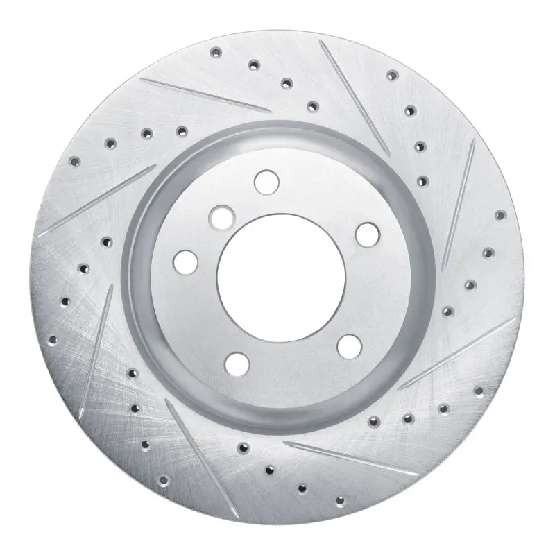 R1 09-16 Bmw Z4 Front Right Drilled & Slotted Silver Brake Rotor 1