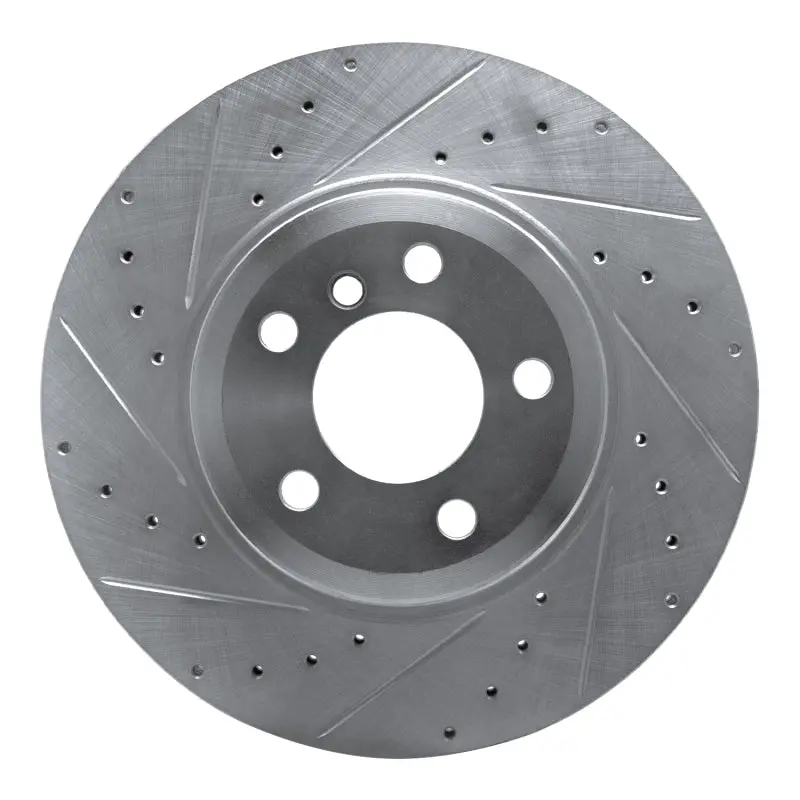 R1 07-19 Bmw X5 Rear Left Drilled & Slotted Silver Brake Rotor 1