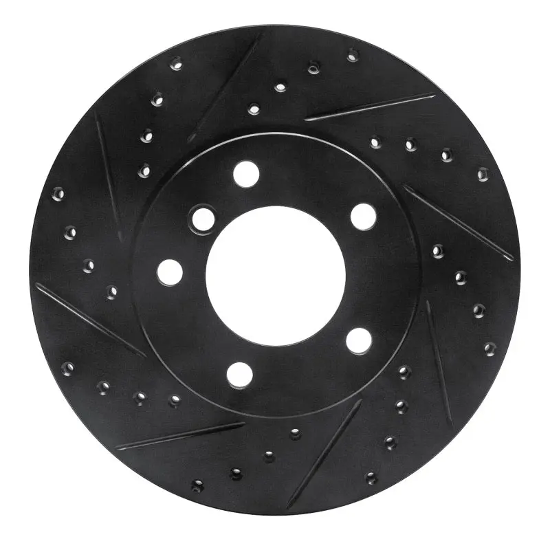 R1 06-13 Bmw 125I (Mexico) Front Left Drilled & Slotted Black Brake Rotor 1