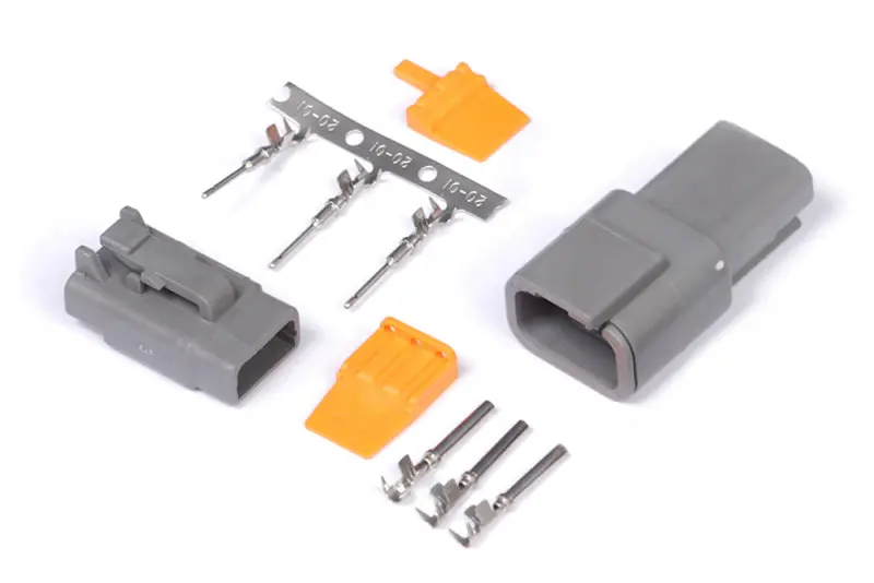 Haltech Matching Set Of Deutsch Dtm-3 Connectors 7.5 Amp Plug & Pins 1