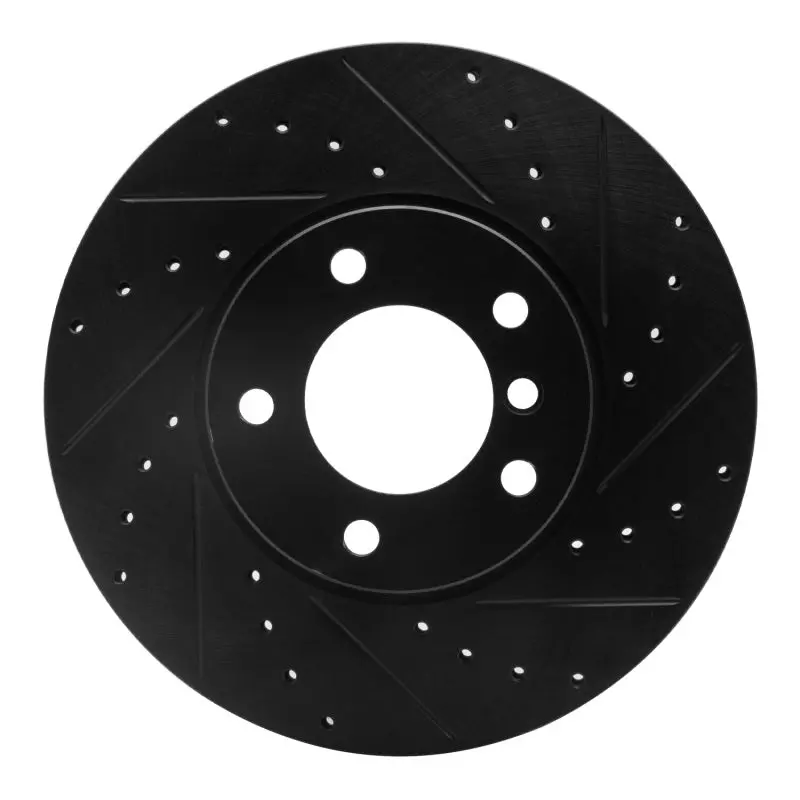 R1 07-21 Bmw 220I (Mexico) Front Right Drilled & Slotted Black Brake Rotor 1