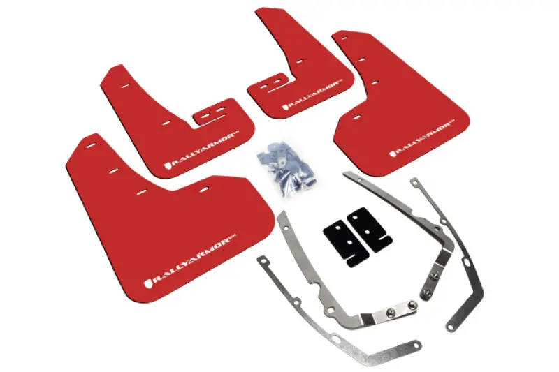 Rally Armor 15-21 Mkvii Vw Golf/Gti Red Ur Mud Flap W/White Logo 1