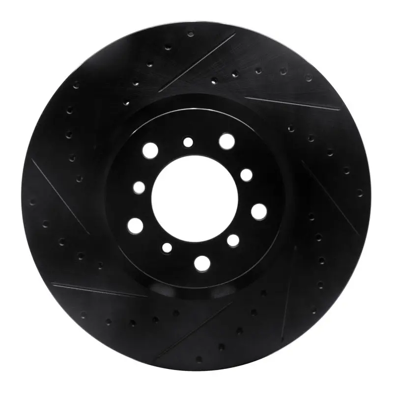 R1 00-03 Bmw M5 Right Front Drilled & Slotted Black Brake Rotor 1