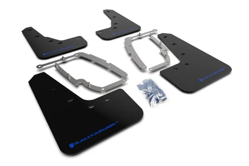 Rally Armor 17-23 Tesla Model 3 Black Ur Mud Flap W/Blue Logo 1