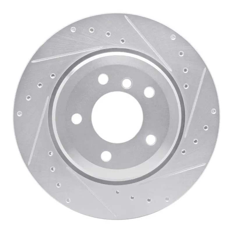 R1 01-06 Bmw 330I Rear Right Drilled & Slotted Silver Brake Rotor 1