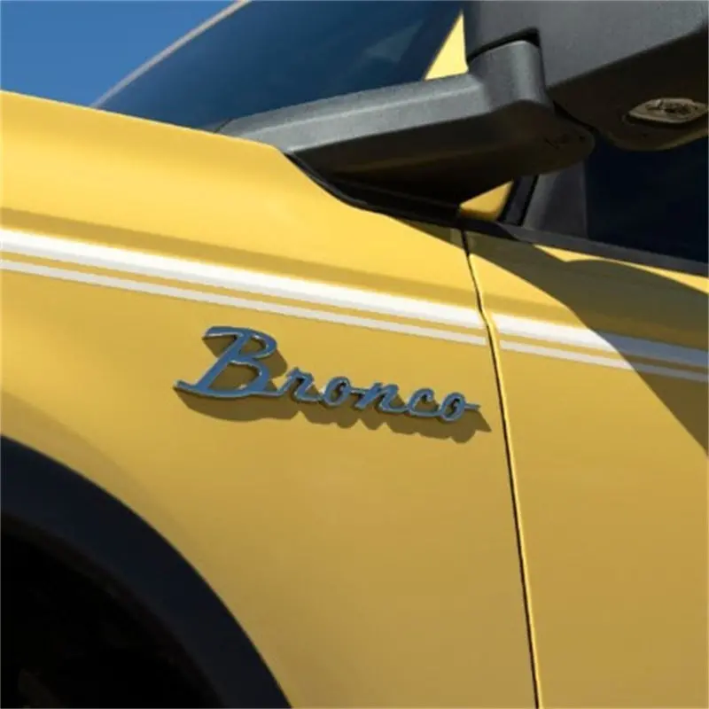 Ford Racing 21-23 Bronco Script Fender Badge - Silver 1