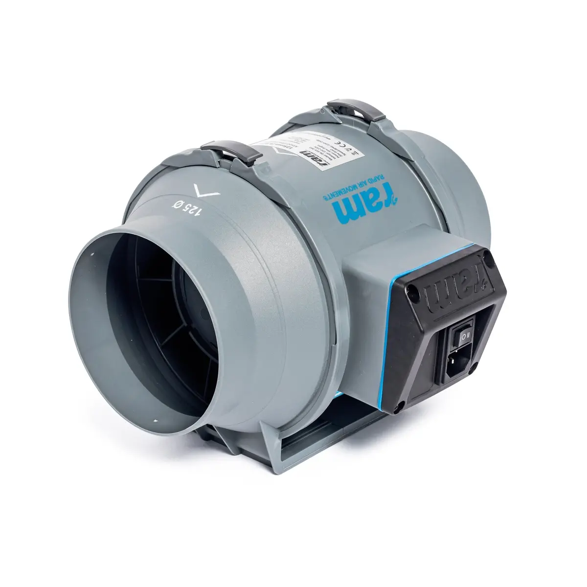 Ram Dual Speed Mixed-Flow Inline Fan 5" - 125Mm 1