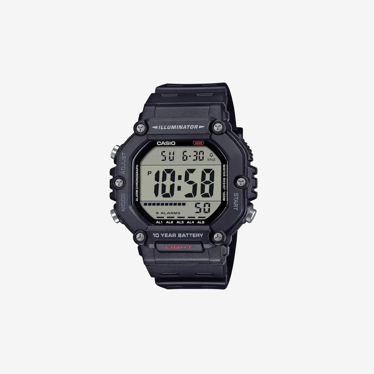 Casio Ae-1600H Series / Black / 10-Year Battery / Led Illuminator / Digital Watch 1