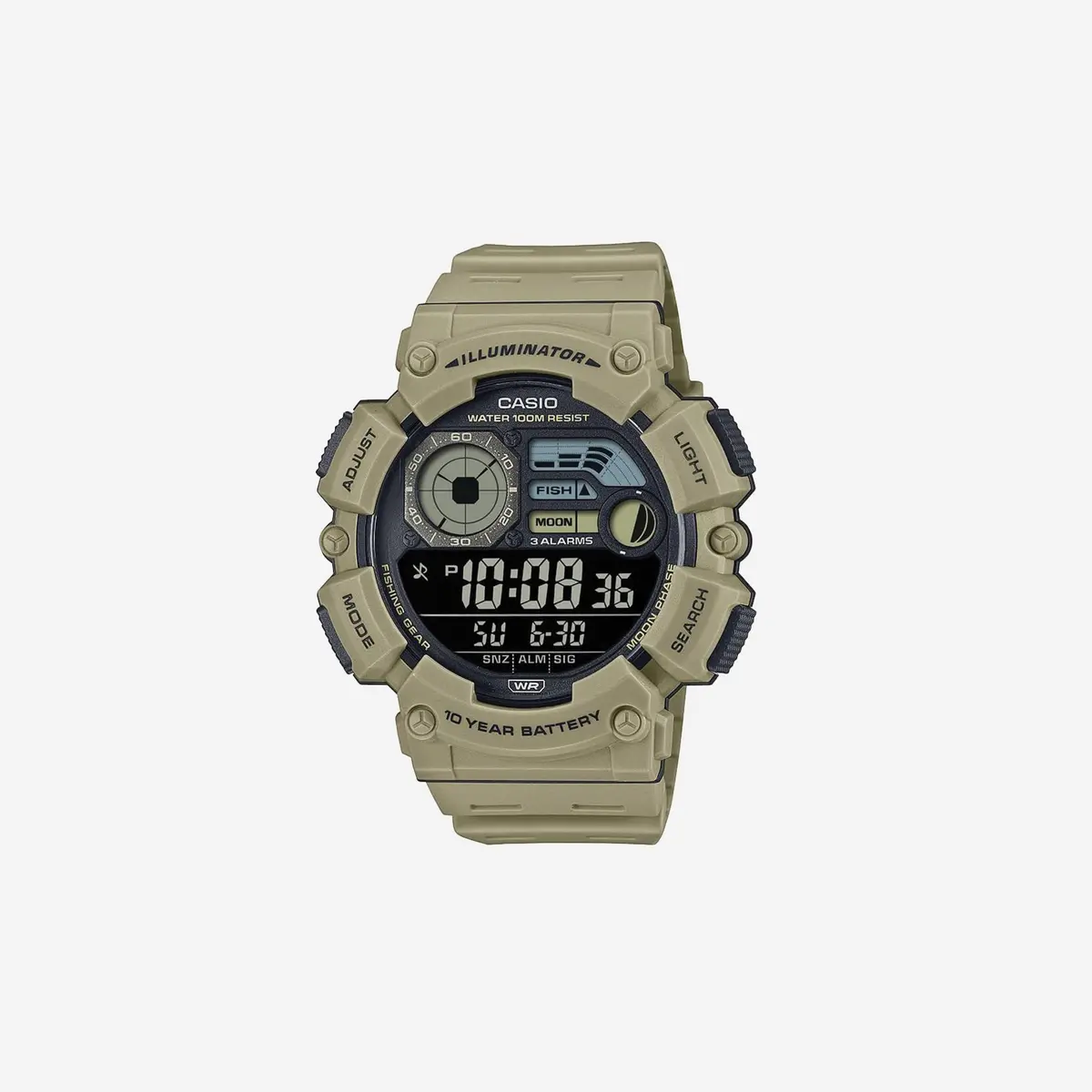 Casio Ws1500h Series / Digital Watch / 100M Wr / Dual Time / Countdown Timer / Led Light / Moon Phase / Fishing Mode / Auto Calendar / Multi Alarms / 1/100 Sec Stopwatch 1