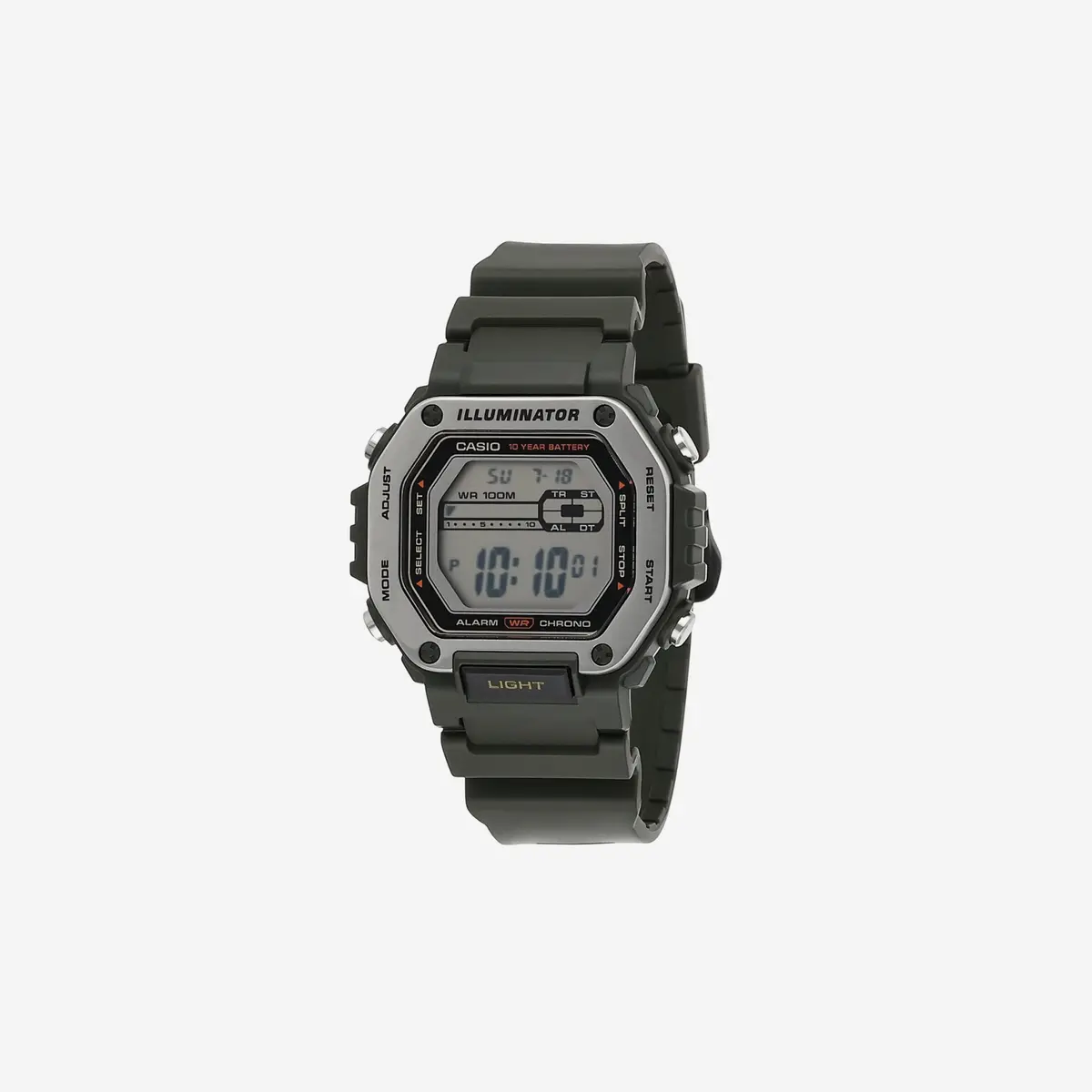 Casio Led Illuminator 10-Year Battery 1/100 Second Stop Watch / Daily Alarm Watch Mwd-110H-3Av 1