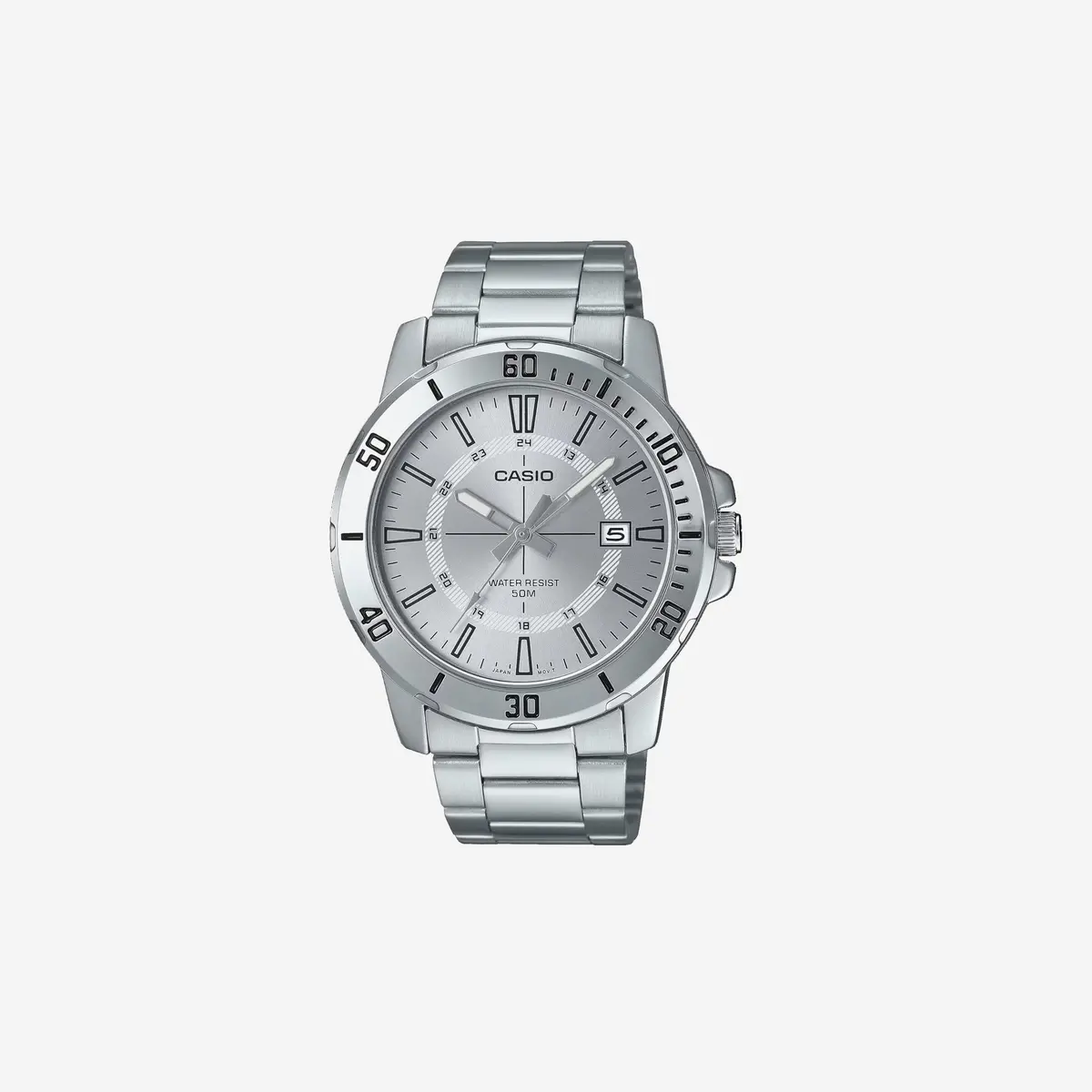 Casio Mtp-Vd01d-7Cv Enticer Stainless Steel 24 Hour Silver Index Dial Casual Analog Sporty Watch 1