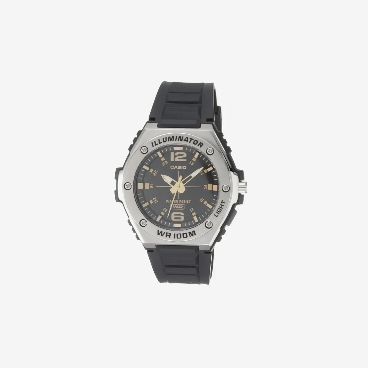 Casio Illuminator Quartz Sport Watch With Black Resin Strap Heavy Duty Metal Bezel Model: Mwa100h-1A2v Silver-Tone 1