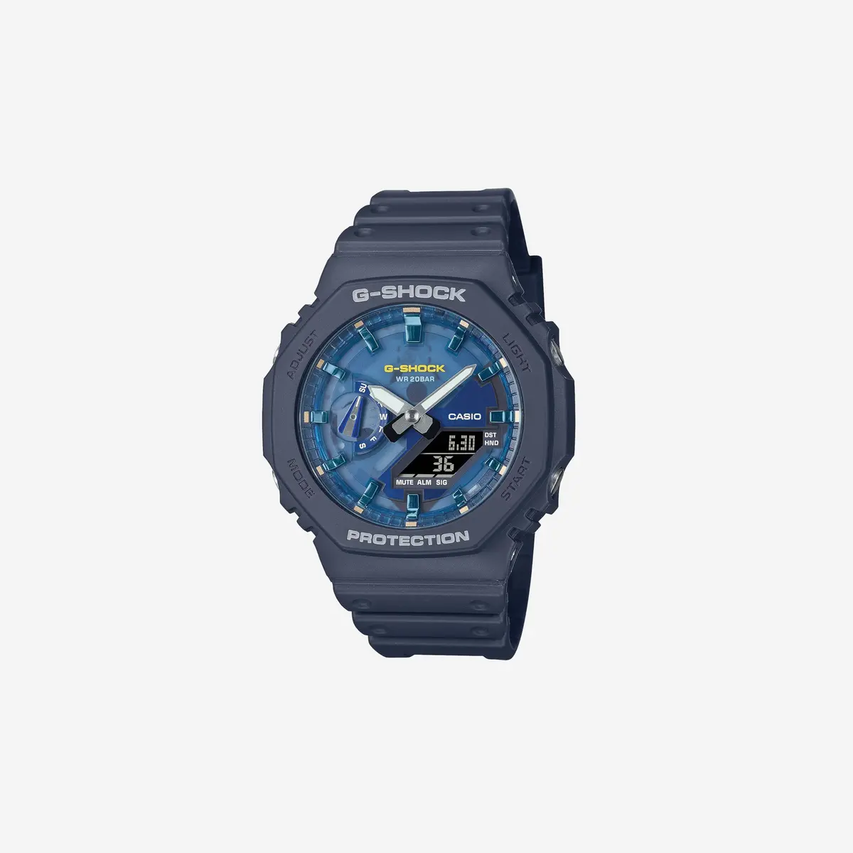 Casio G-Shock Oasis Collection Navy Blue Octagonal Watch Ga2100as-2A 1