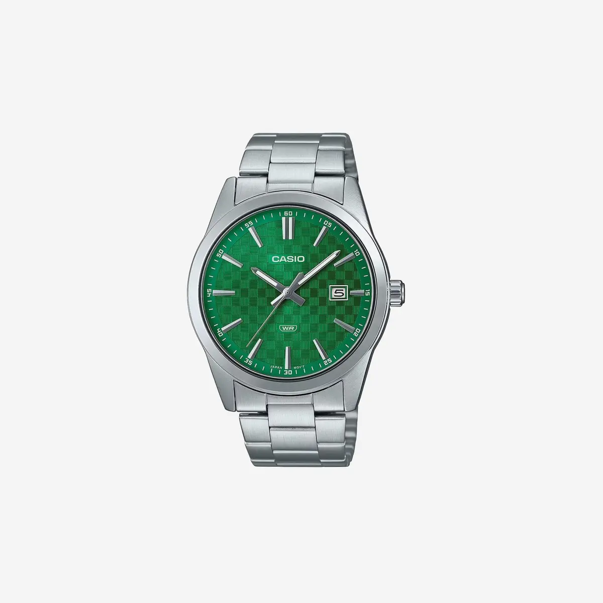 Casio Mtp-Vd03d-3A1 Standard Stanless Steel Green Dial 3-Hand Analog Watch 1