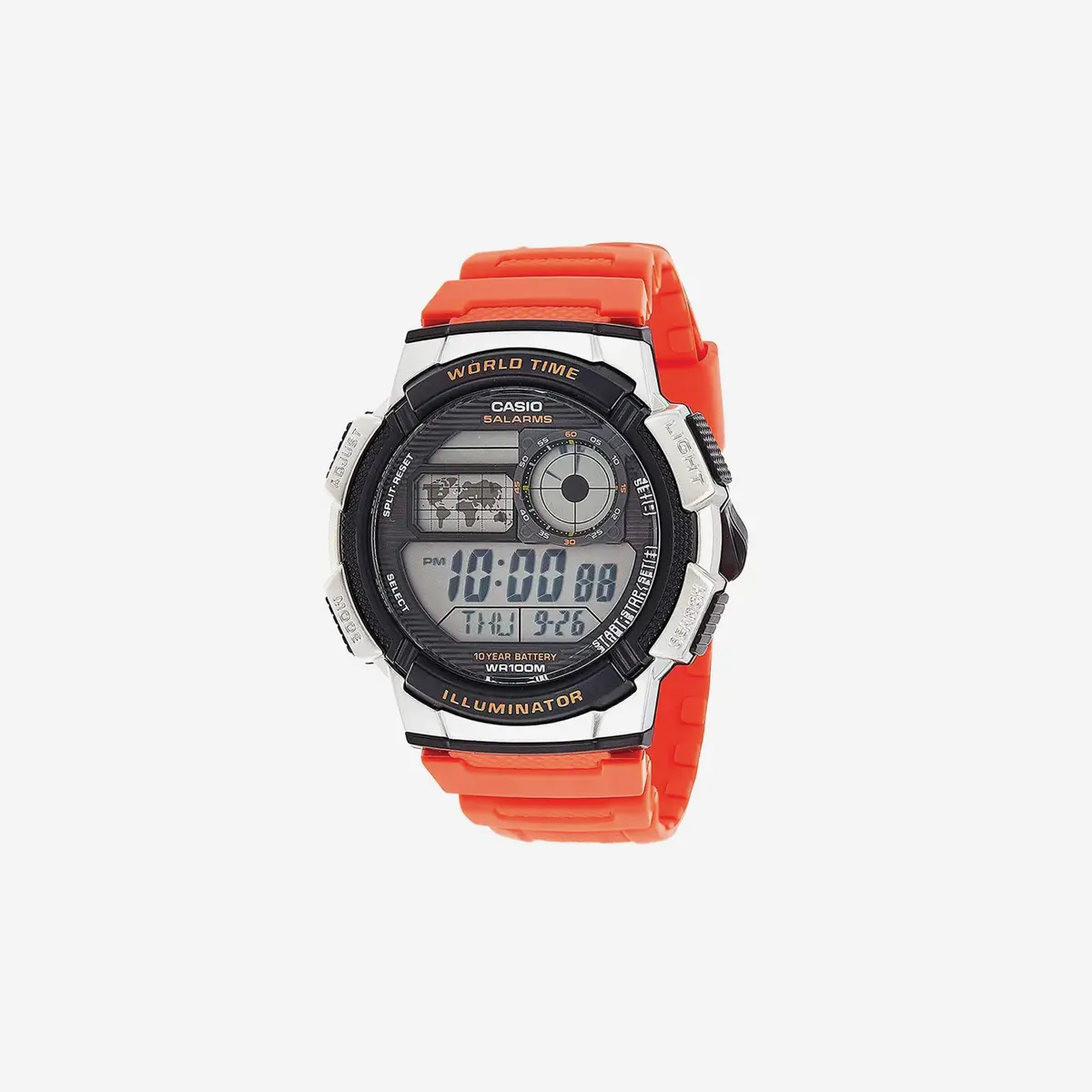 Casio Ae1000w Series / Digital Watch / 100M Wr / Multi Alarms / 100 Sec Stopwatch / Countdown Timer / World Map For World Time / Led Light / Lc Analog Display / 10 Year Battery 1