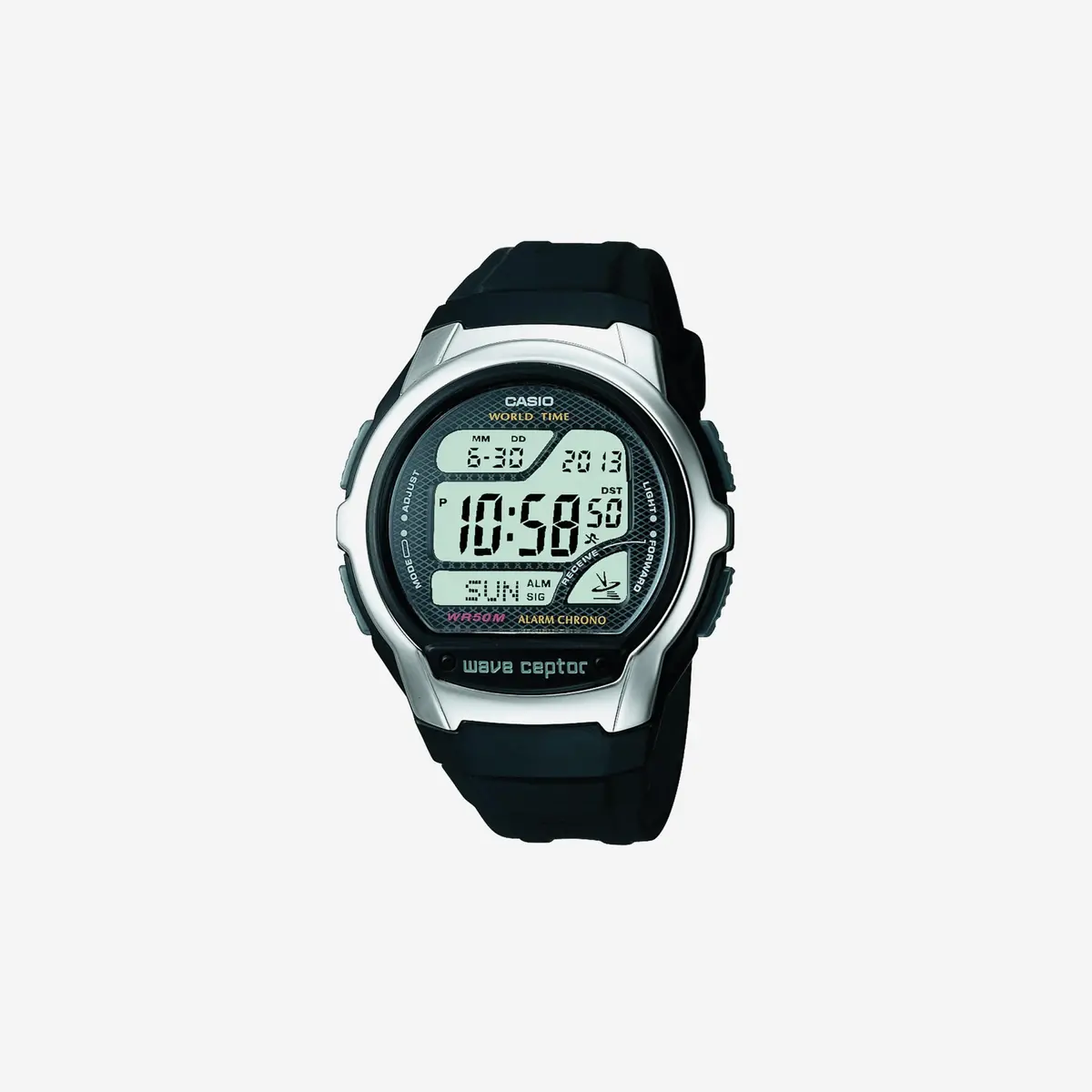 Casio Wv58a-1Avcr Waveceptor Black Resin Band Digital Watch 1