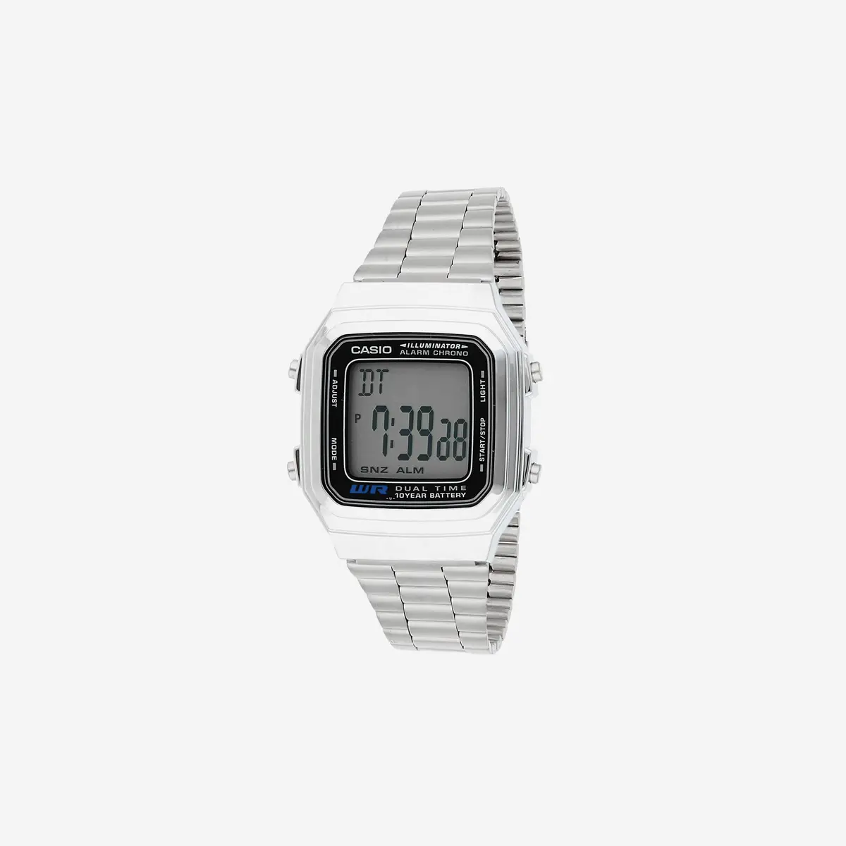 Casio Vintage A178wa-1A Silver Stainless-Steel Quartz Watch With Grey Dial 1