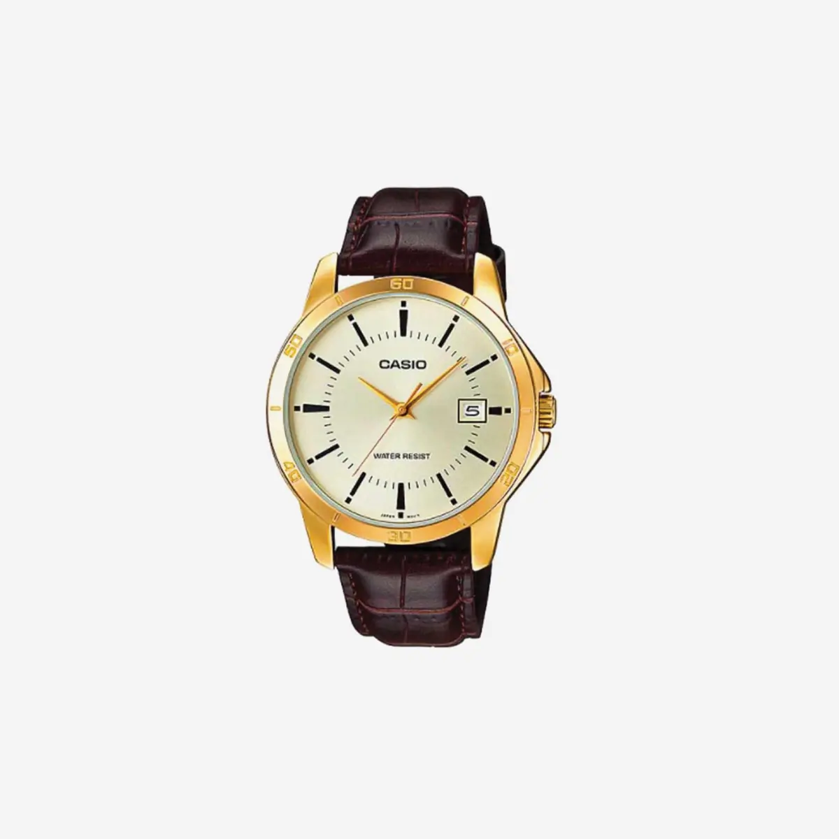 Casio Mtp-V004gl-9A Date Quartz Watch With Genuine Leather 1
