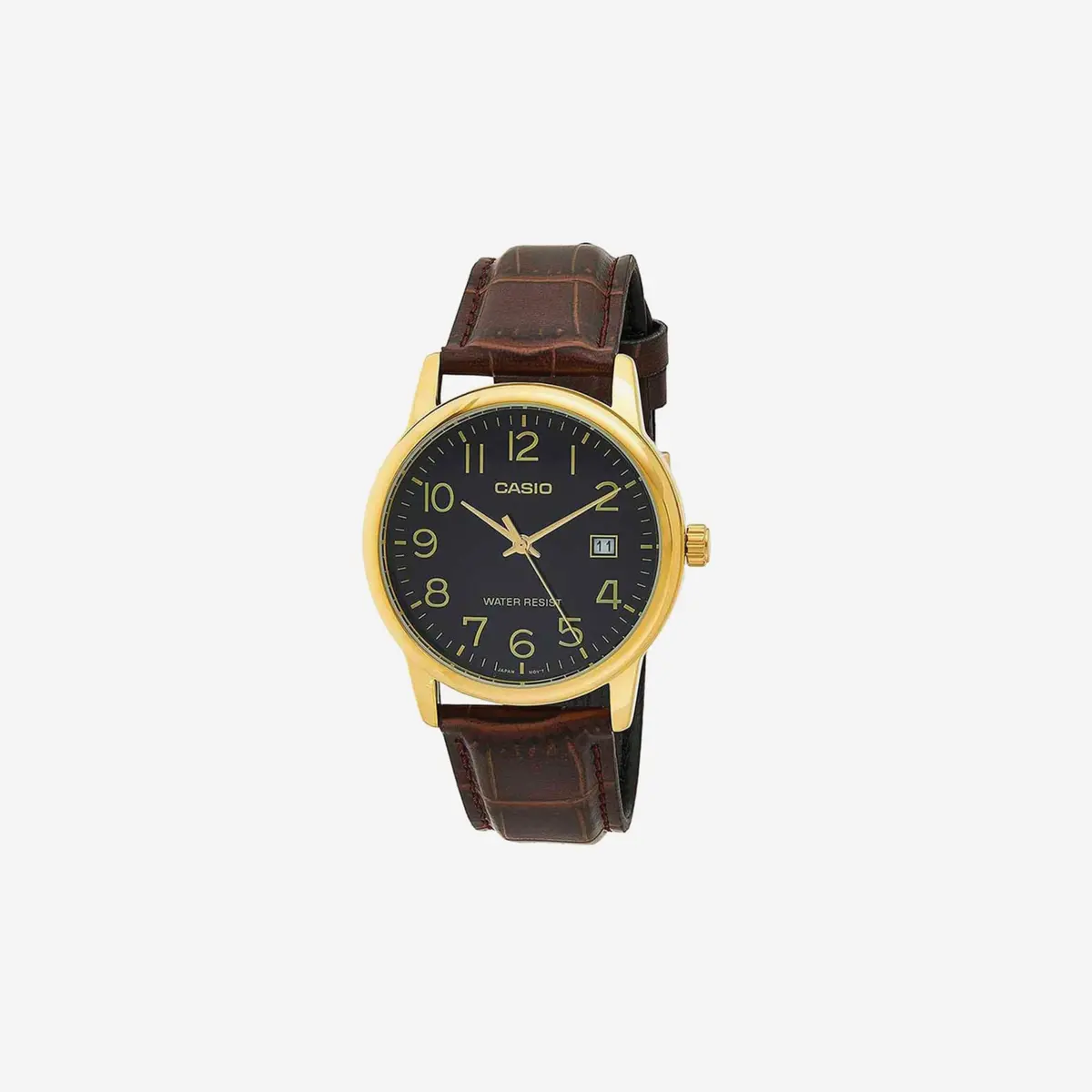 Casio Quartz Watch, Analog Display And Stainless Steel Strap Mtp 1