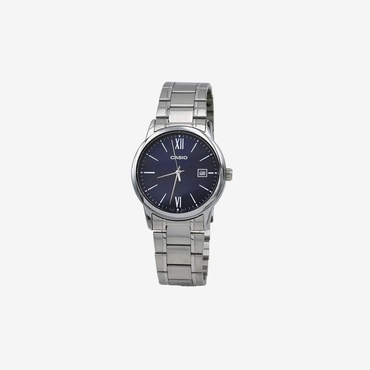 Casio Mtp-V002d-2B3 Standard Analog Stainless Steel Date Roman Blue Dial Watch 1