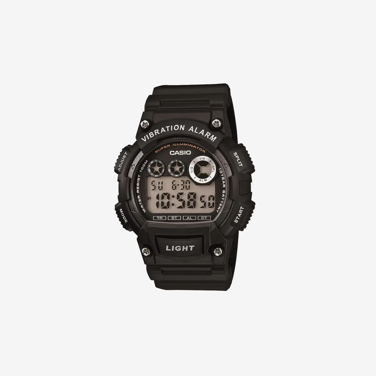 Casio W735h Series / Digital Watch / 1/100 Sec Stopwatch / Countdown Timer / Super Illuminator Led Light / 100 M Water Resistance / Daily Alarm / Auto Calendar / Dual Time / 10 Yr Battery 1