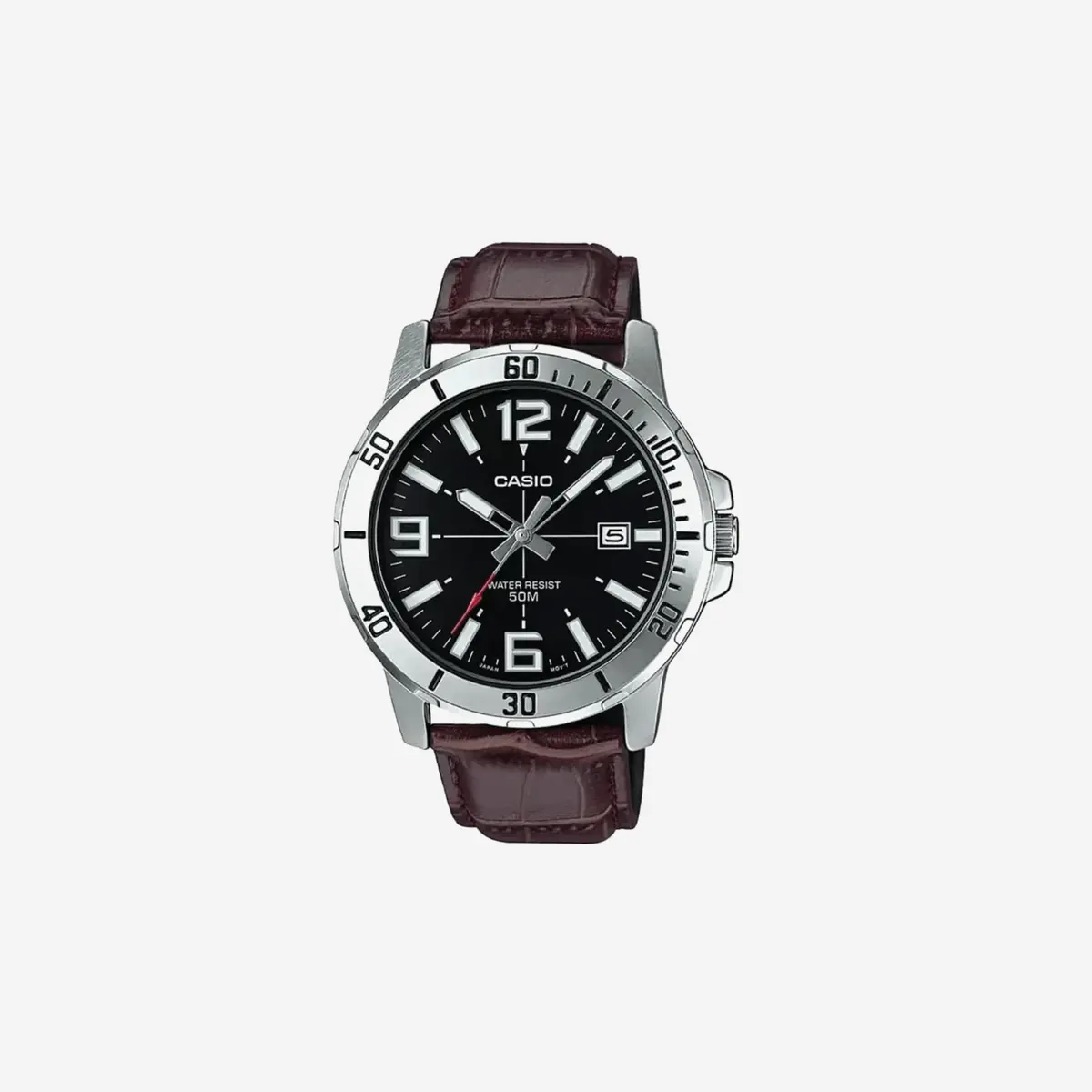 Casio Mtp-Vd01l-1Bvudf Black Dial Brown Leather Strap Watch A1370 1