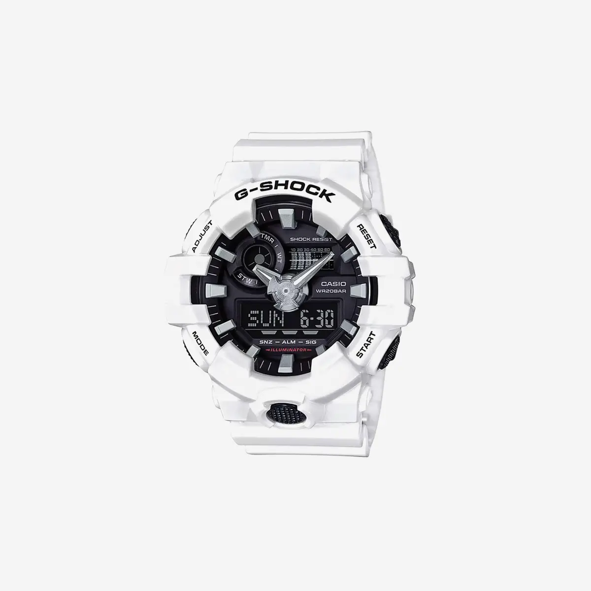 Casio 'G Shock' Quartz Resin Casual Watch, Color:White (Model: Ga-700-7Acr) 1