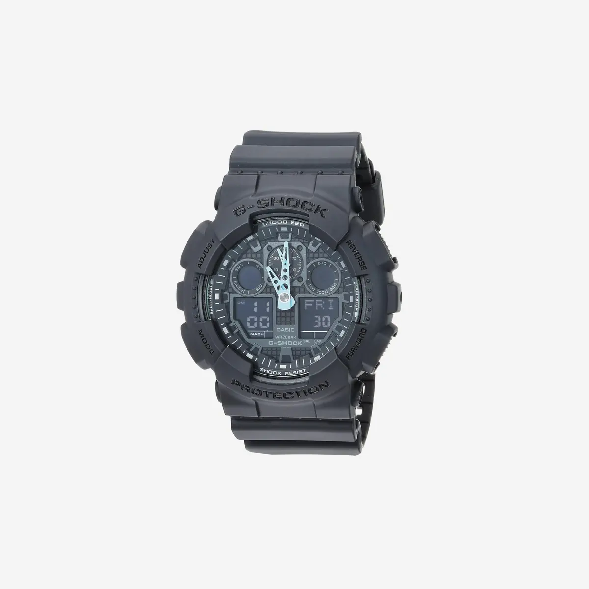 Casio G-Shock Analog-Digital Watch Ga-100C-8Acr, Grey/Neon Blue 1
