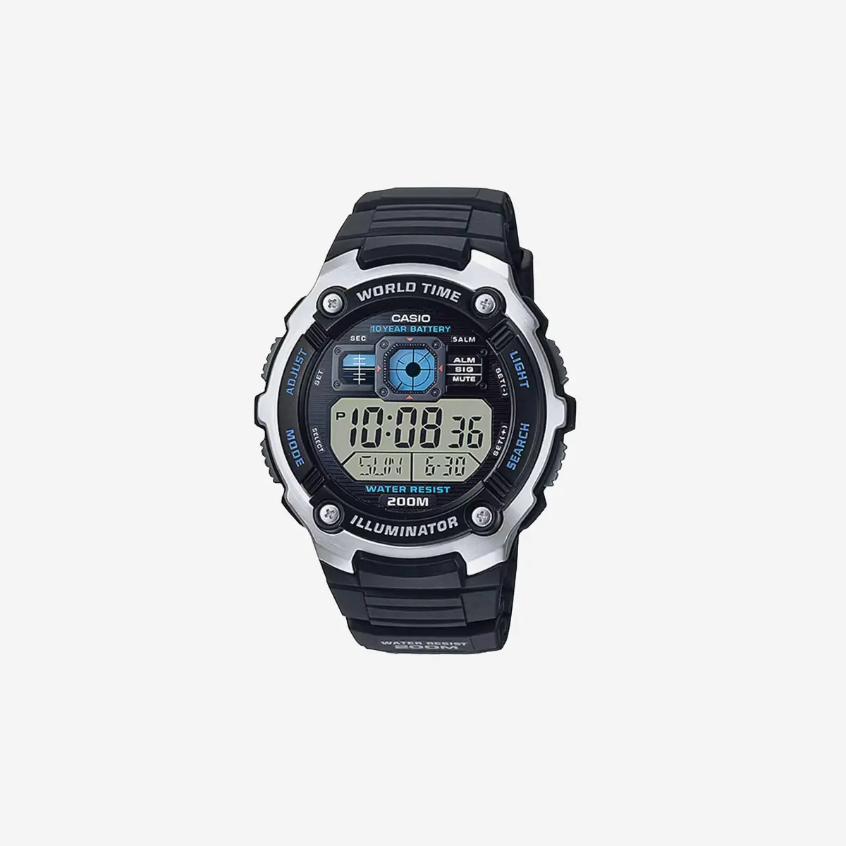 Casio Ae-2000W-1Avcf Ae2000w-1Av Silver-Tone And Black Multi-Functional Digital Sport Watch 1