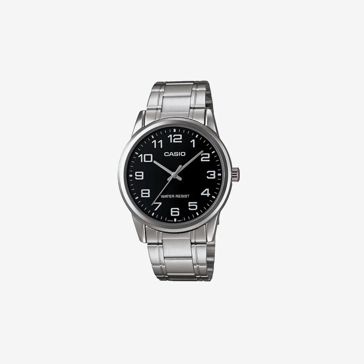 Casio Mtp-V001d-1B Standard Stainless Steel Easy Reader Black Dial Watch 1