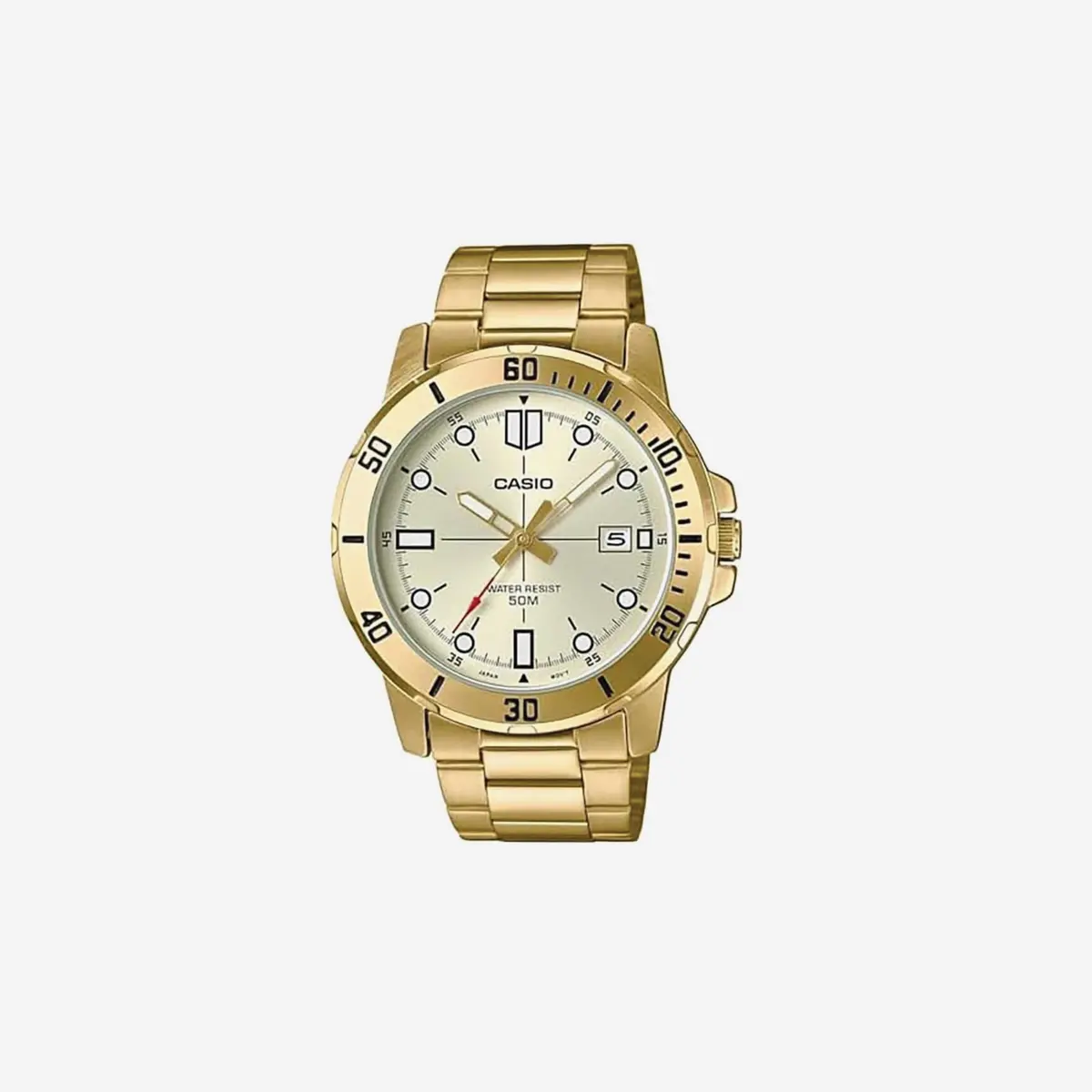 Casio Mtp-Vd01g-9Ev Enticer Gold Tone Stainless Steel Gold Dial Casual Analog Sporty Watch 1