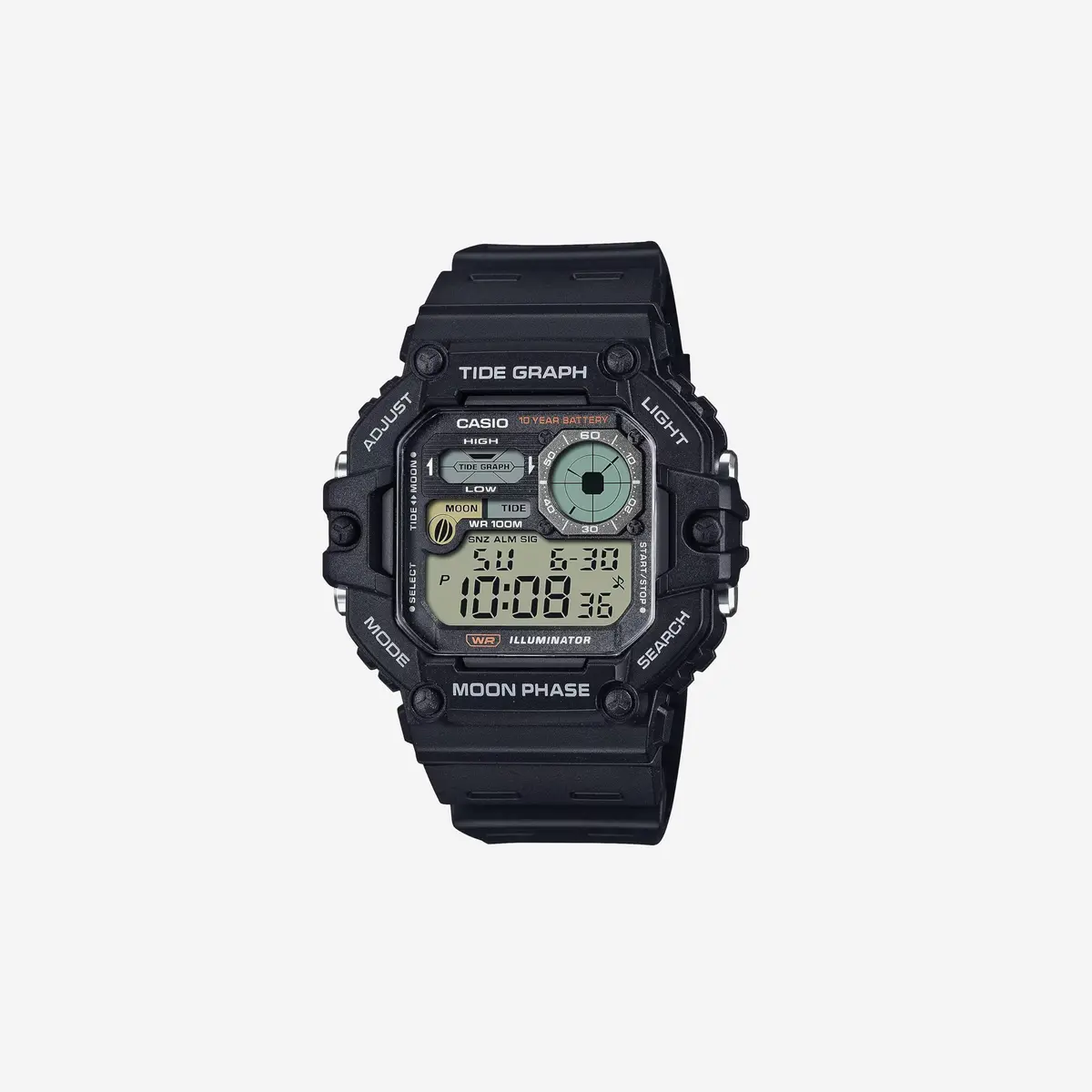 Casio Illuminator Tide Graph Moon Phase 10-Year Battery Digital Watch 1
