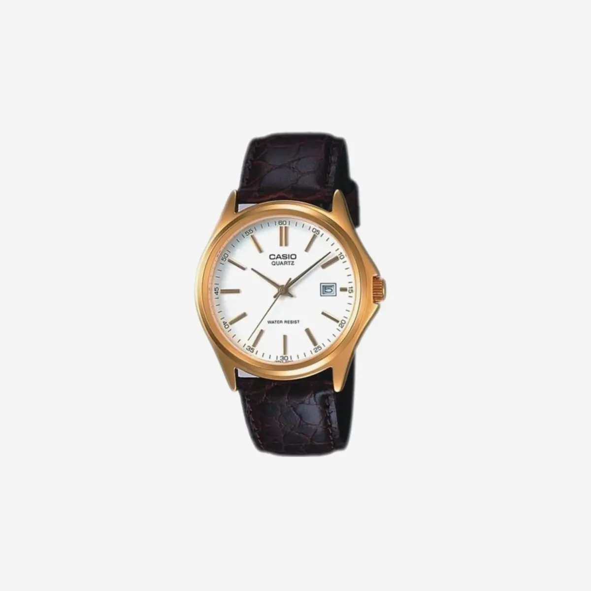 Casio Mtp-1183Q-7A Gold Analog Dress Watch W/Croc-Leather Band & Date 1