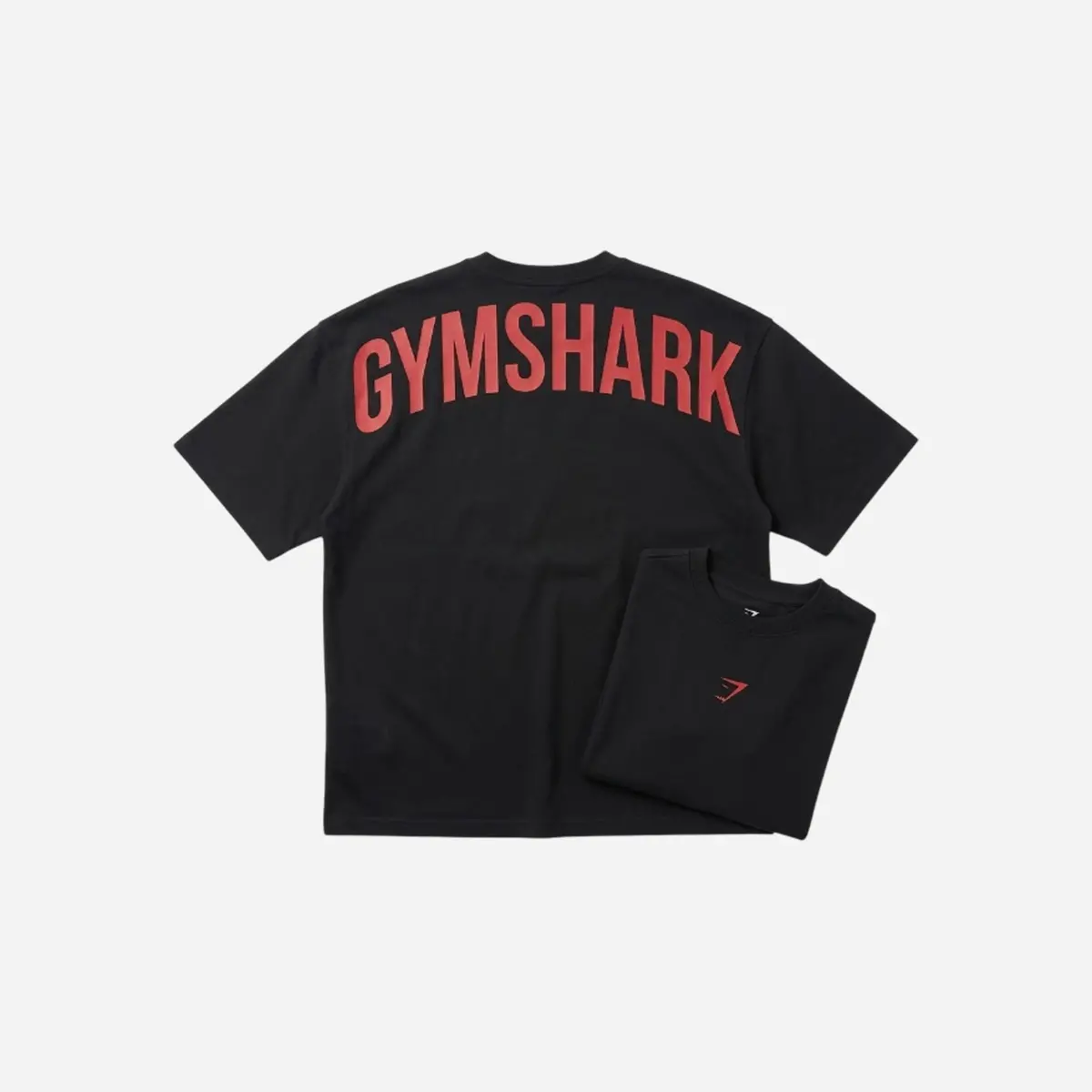 Gymshark Power T-Shirt Black/Conditioning Red Oversized Fit 1