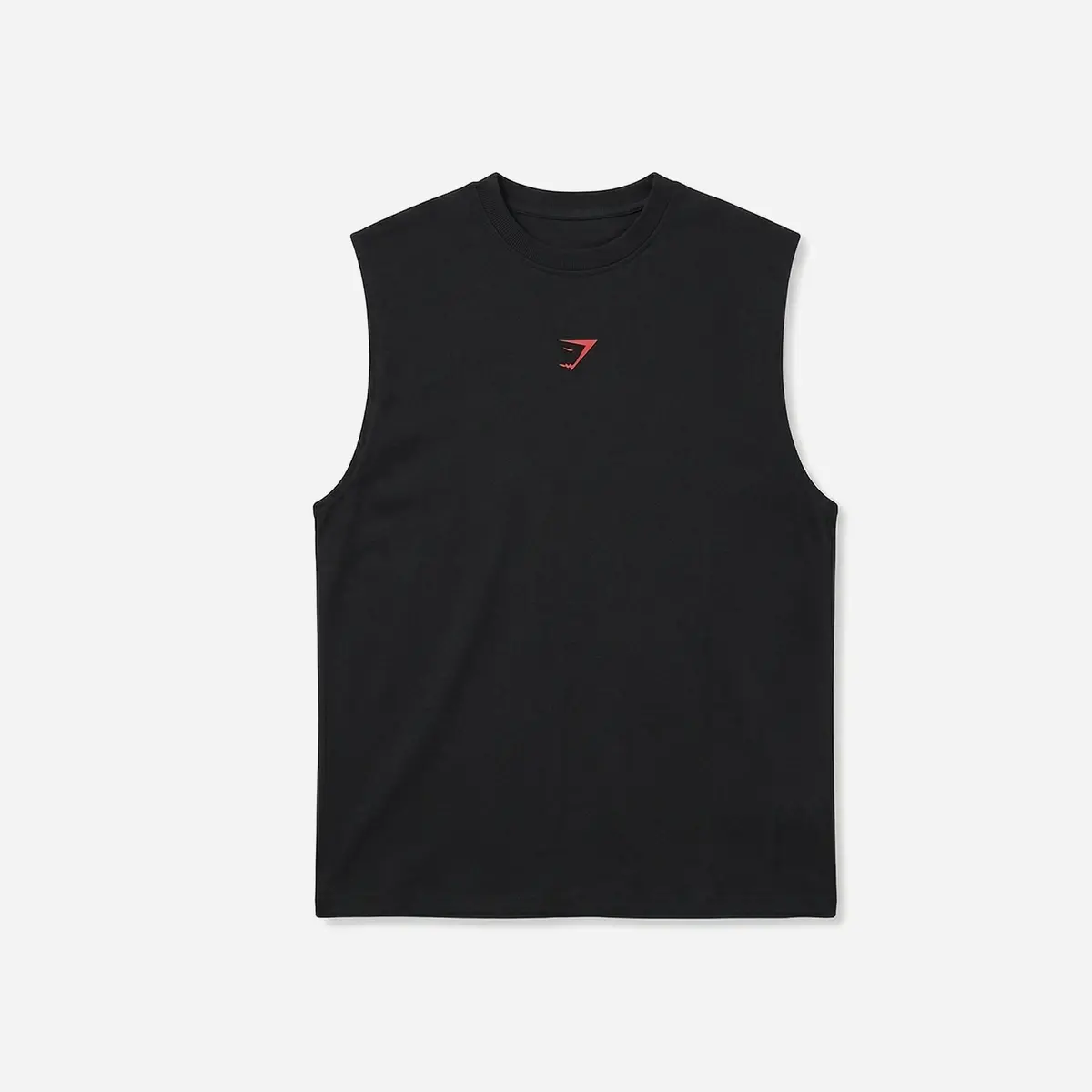 Gymshark Power Cut Off Tank Black/Conditioning Red Oversized Fit 1