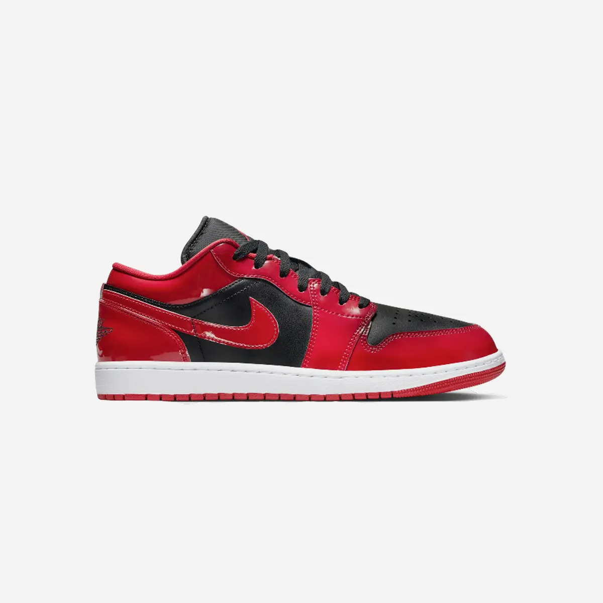 Nike Air Jordan 1 Low Bred Patent Lifestyle Shoes Black/Vasity Red/White 1