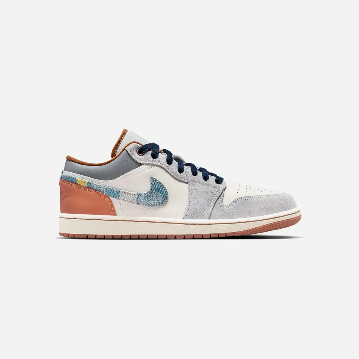 Nike Air Jordan 1 Low Se Phantom Repaired Denim Swoosh 1