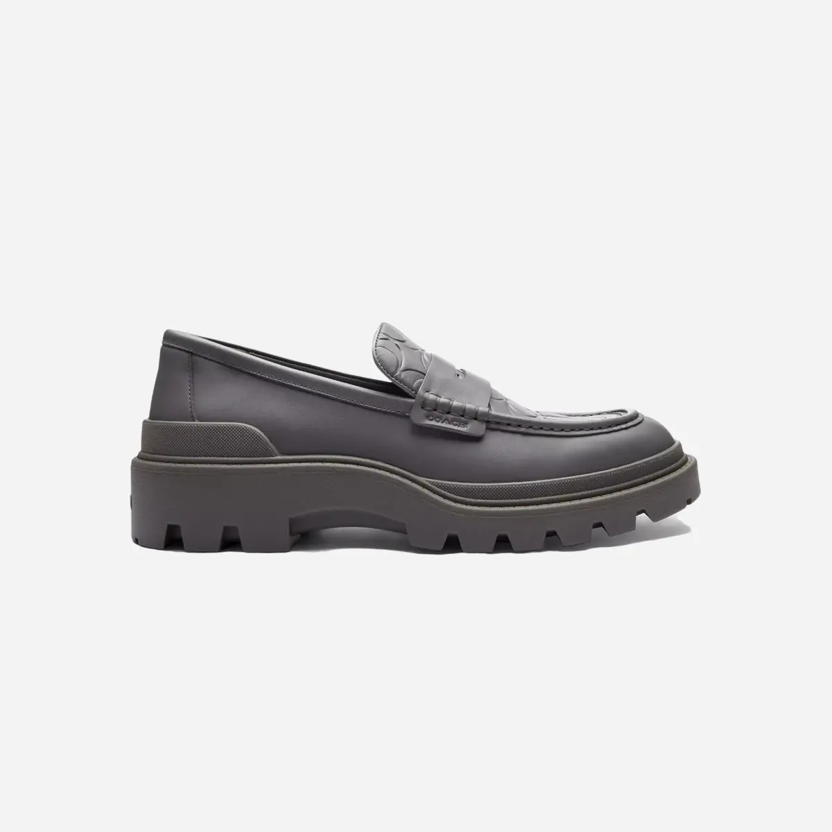 Coach Loafer With Signature Print Charcoal 1