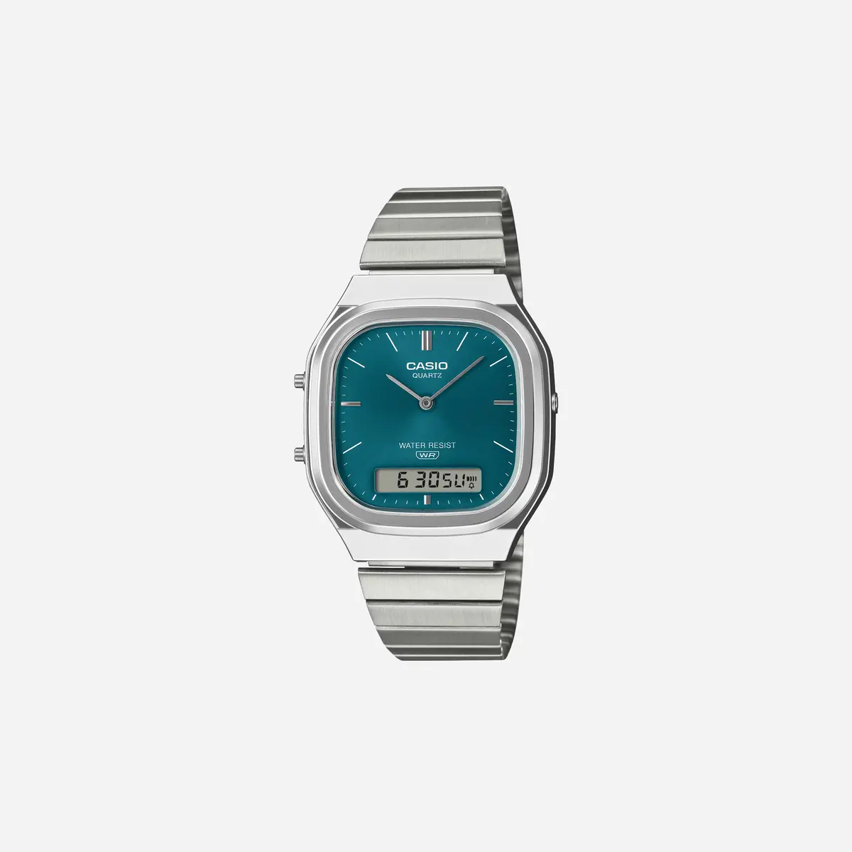 Casio Vintage Aq-240E-3A Blue Dial Analog Digital Stainless Steel Watch With Dual Time 1