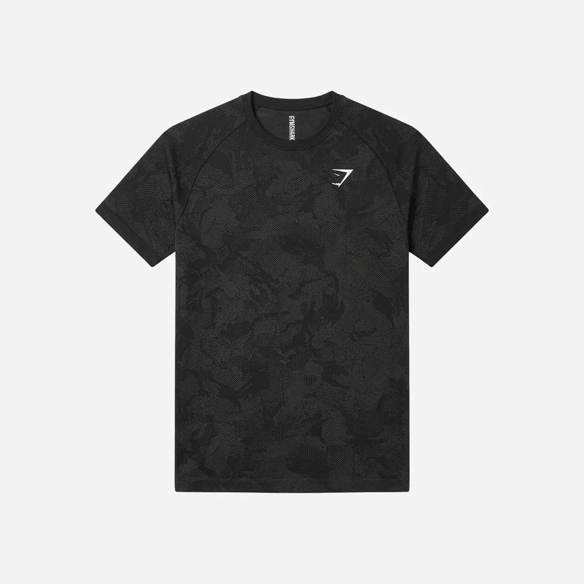 Gymshark Geo Seamless T-Shirt Black/Charcoal Grey Slim Fit 1