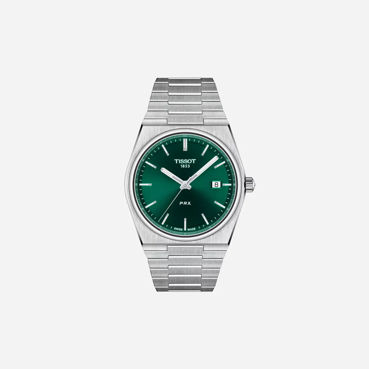 Tissot Prx Green Dial Silver Stainless Steel Strap Watch 1
