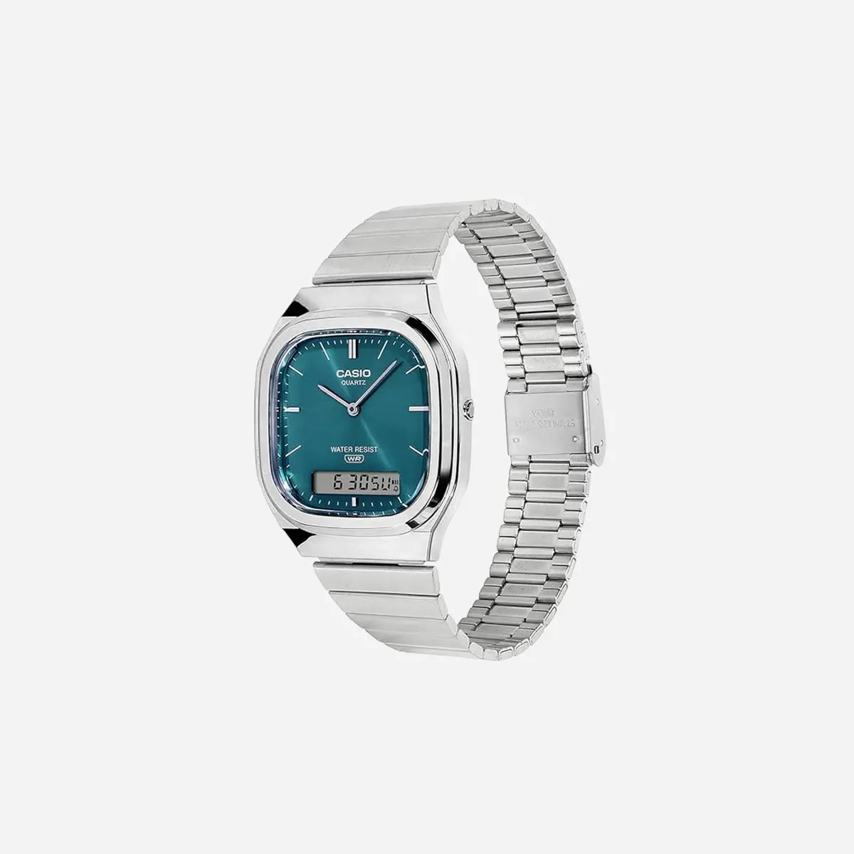 Casio Vintage Aq-240E-3A Blue Dial Analog Digital Stainless Steel Watch With Dual Time 2