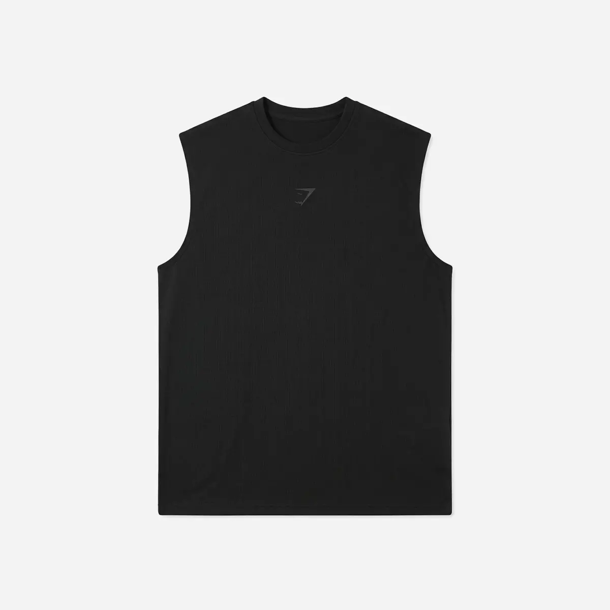 Gymshark Power Cut Off Tank Black/Asphalt Grey Oversized Fit 1
